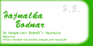 hajnalka bodnar business card